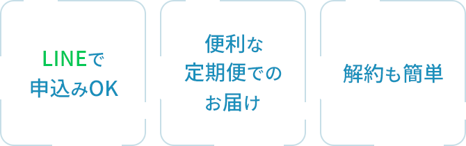 LINEで申込みOK/便利で定期便でのお届け/解約も簡単